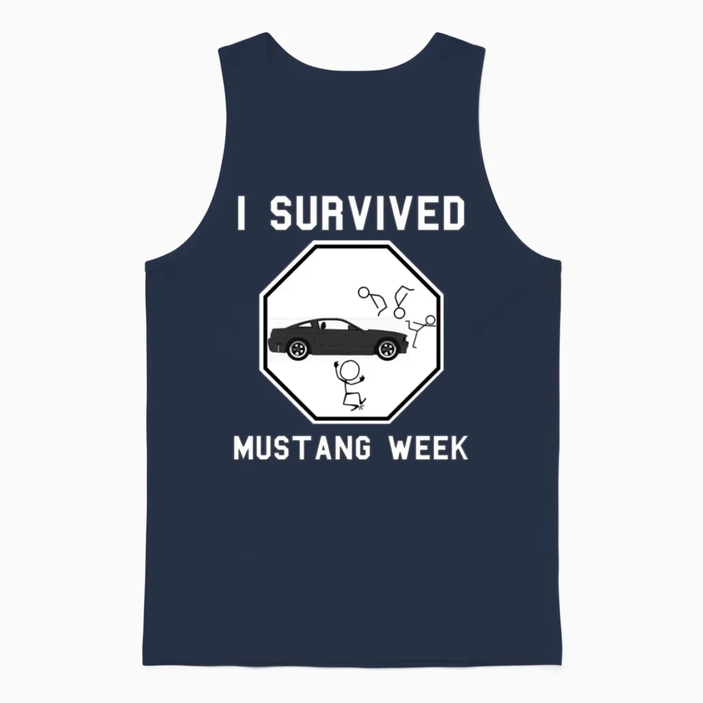 Mustang Lover - I Survived Mustang Week Unisex Tank Top in Navy