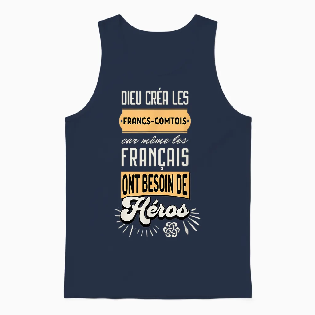 Francs-Comtois Gift Idea Humour Franche-Comté T-Shirt, Black, S Unisex Tank Top in Navy