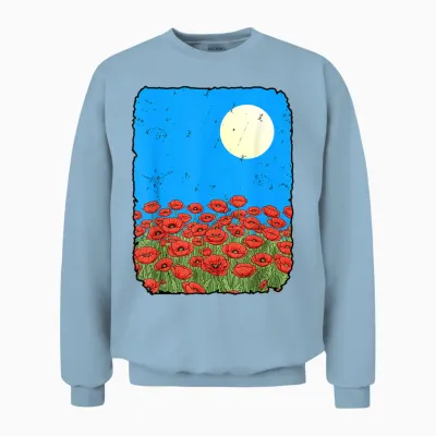 Coquelicots Unisex Sweatshirt - Light Blue