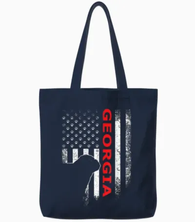 Georgia Usa Flag Patriotic. Ga Vintage Style Tote Bags - Navy