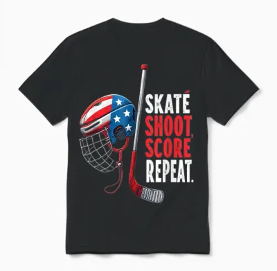 Youth Usa Ice Hockey Jersey Ice Boys Hockey Birthday Unisex T-Shirt - Black