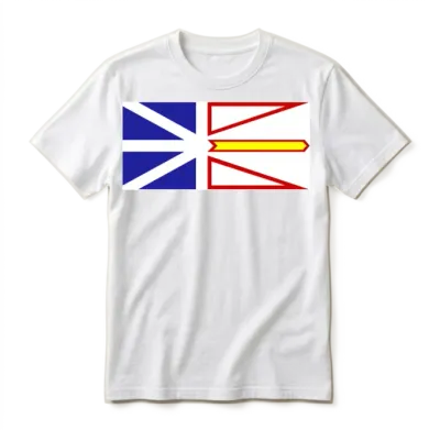 Flag of Newfoundland and Labrador, Drapeau Tnl, Ca Unisex T-Shirt - White