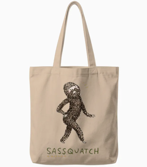 Sassquatch Tote Bags in Natural