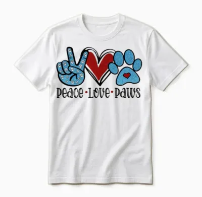 Peace Love Dogs Unisex T-Shirt - White