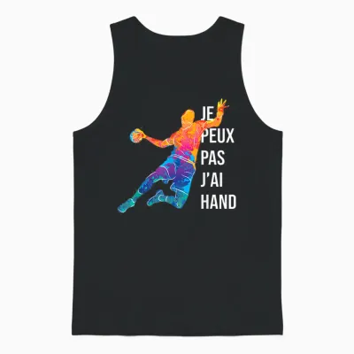 Je Peux Pas Je Ai Hand Handball Handball Funny T-Shirt, Black, S Unisex Tank Top - Black