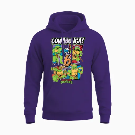 Mademark X Teenage Mutant Ninja Turtles - Cowabunga I'm 6 Years Old Teenage Mutant Ninja Turtles Unisex Hoodie - Purple