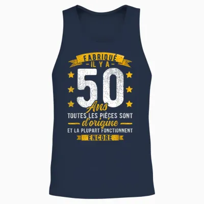 Made 50 Years Ago Birthday Man Joke 50 Years Unisex Tank Top - Navy