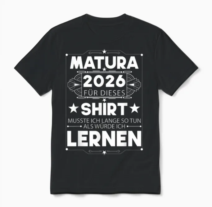 Matura 2026 | Maturant | Maturantin | Abschluss Absolventen Unisex T-Shirt in Black