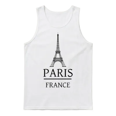 Paris France Unisex Tank Top - White