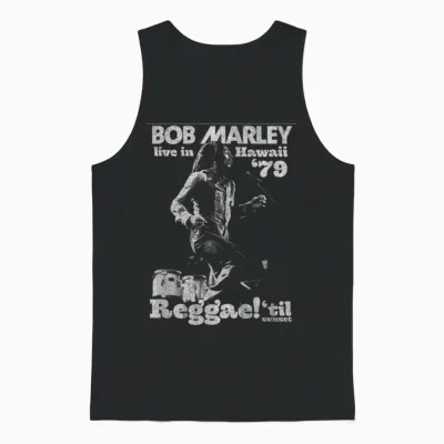 Bob Marley Live in Hawaii 78 Classic Reggae Music Unisex Tank Top - Black