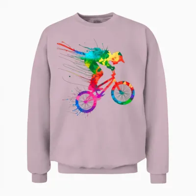 Bmx Bike Stunt Rider Boys Children Cool Bmx Stunt Unisex Sweatshirt - Light Pink