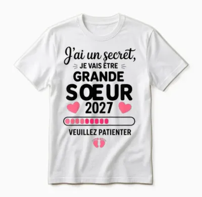 Je Vais Etre Grande Soeur 2027 Future Grande Soeur 2027 Unisex T-Shirt - White