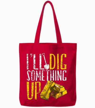 Gold Panning Gold Mining Tote Bags - Red