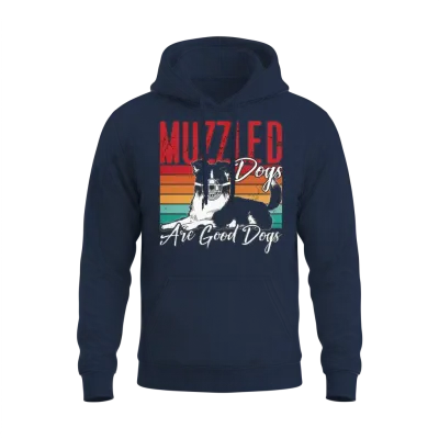 Service Dog Trainer Muzzled Dogs Are Dog Handler Unisex Hoodie - Navy