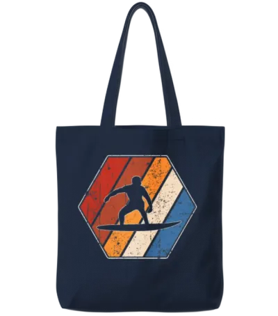 Surfer Retro Tote Bags - Navy