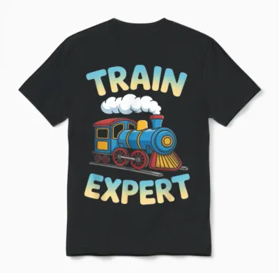 Trains Expert Chugga Steam Locomotive For Unisex T-Shirt - Black