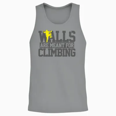 Walls Are Meant for Climbing Unisex Tank Top - Sport Grey