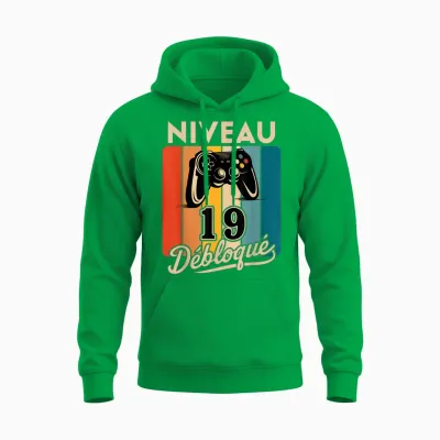 Level 19 Years Man 2006 Birthday Gamer Level 19 Man Unisex Hoodie - Irish Green
