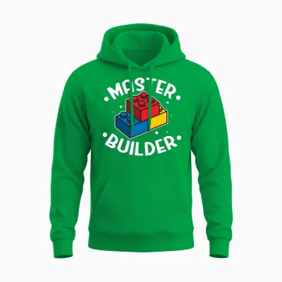 Funny Master Builder Building Blocks Gift Unisex Hoodie - Irish Green