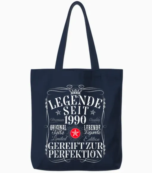 36. Geburtstag Mann Frau 36 Jahre 1990 Deko Lustig Geschenk Tote Bags - Navy