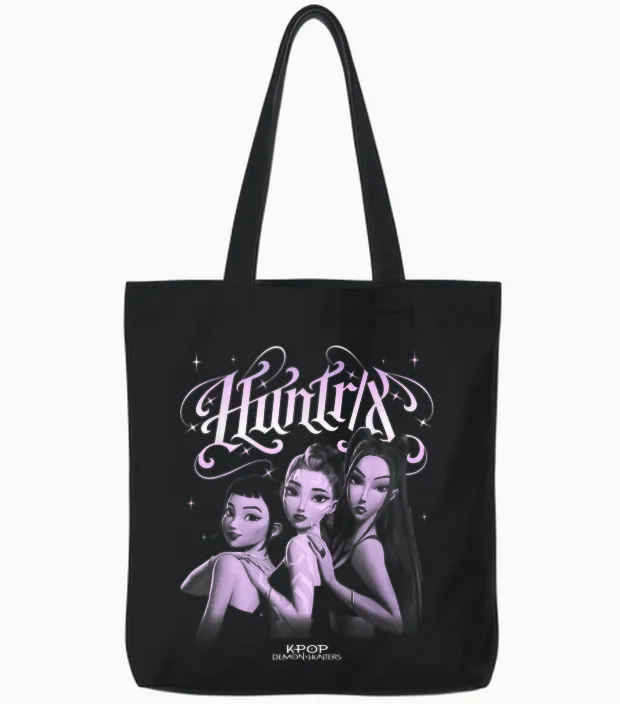 Kpop Demon Hunters Huntrix Gothic Officially Licensed Tote Bags in Black