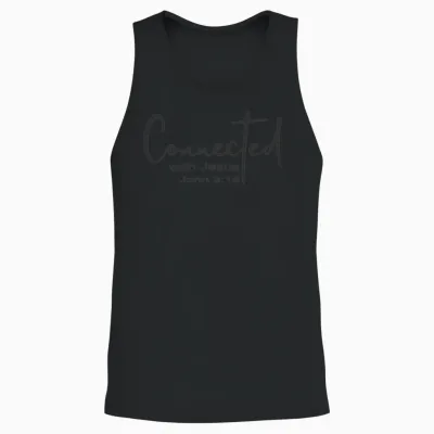 Christian Design Connected with Jesus John 3:16 Unisex Tank Top - Black