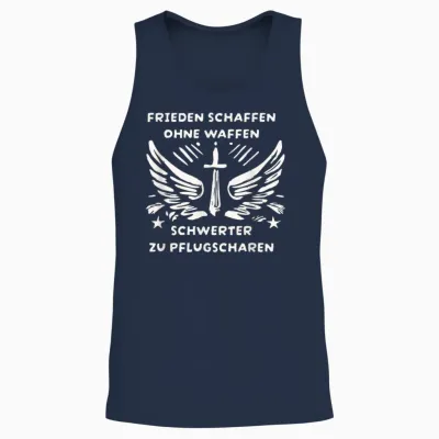 Frieden Schaffen Ohne Waffen Schwerter Zu Pflugscharen Unisex Tank Top - Navy