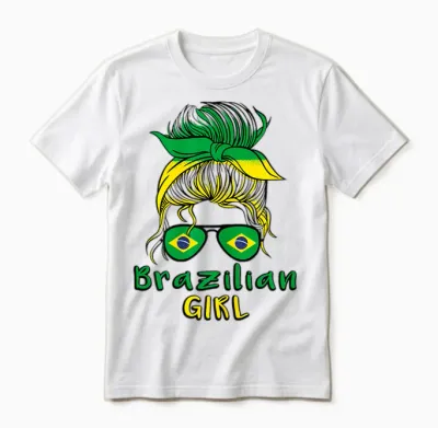 Brasilianisches Mädchen Brasilien Mädchen Brasilien Frauen Flagge Unisex T-Shirt - White