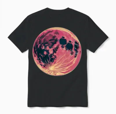 Nostalgic Retro Moon Unisex T-Shirt - Black