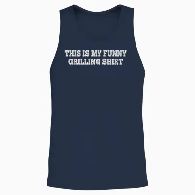 This Is My Funny Grilling Shirt - Funny Barbecue Unisex Tank Top - Navy