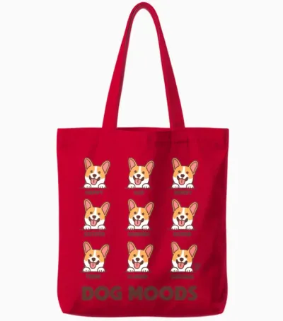 Dog Moods Tote Bags - Red