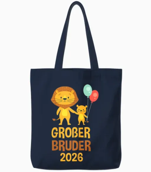 Children's Big Brother 2026 T-Shirt Lion Tote Bags - Navy