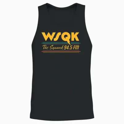 Stranger Things Season 5 Wsqk the Squawk 94.5 Fm Retro Logo Unisex Tank Top - Black