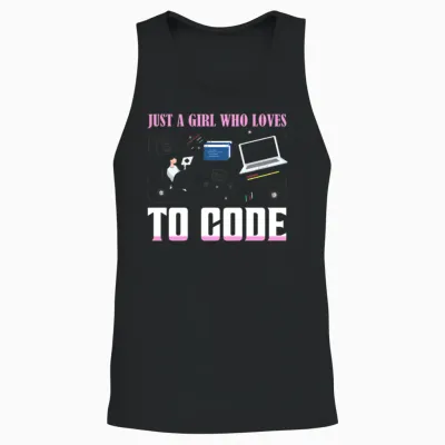 Just a Girl Who Loves to Code Coding Software Unisex Tank Top - Black