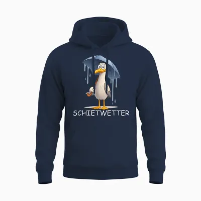 Schietwetter Spruch – Möwe Norden Küste Meer Strand Unisex Hoodie - Navy