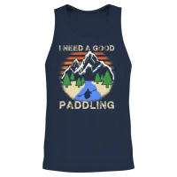 Kayaking Kayak Funny Unisex Tank Top - Navy – 2