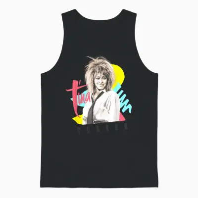 Tina Turner Retro Striche Und Formen Unisex Tank Top - Black