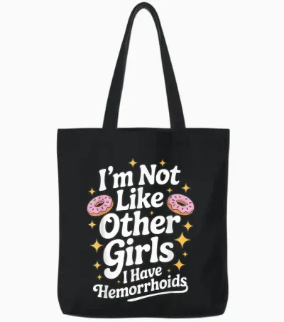 Embarrassing Shirt Hemorrhoids Inappropriate Adult Humor Tote Bags - Black