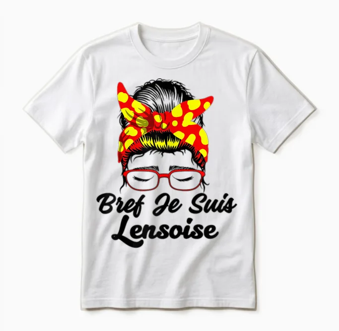 Bref Je Suis Lensoise Unisex T-Shirt in White