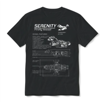 Serenity - Firefly Vessel Awesome T-Shirt for Fa Unisex T-Shirt - Black