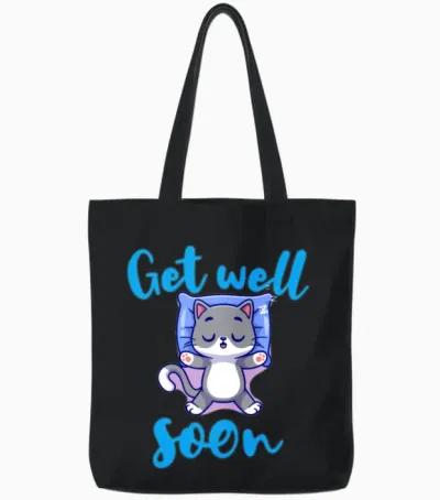 Get Well Soon Tote Bags - Black