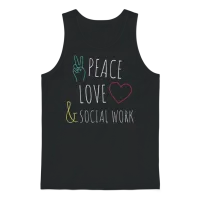 Peace Love Social Work Social Worker Job Pride Unisex Tank Top - Black – 1
