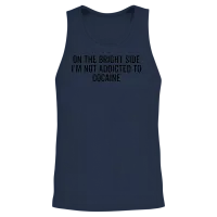 On the Bright Side I'm Not Addicted to Cocaine Unisex Tank Top - Navy – 2