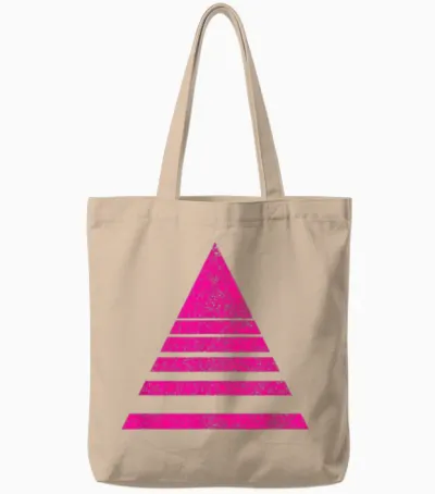 Geometric Triangle Sliced Shapes Geometry Art Distressed Tote Bags - Natural