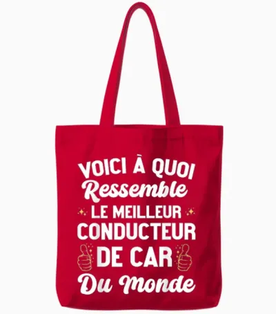 This Is What the Best T-Shirt Car Driver Looks Like, Black, S Tote Bags - Red