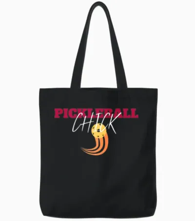 Unique Pickleball Design for Women & Girls Players Tote Bags - Black