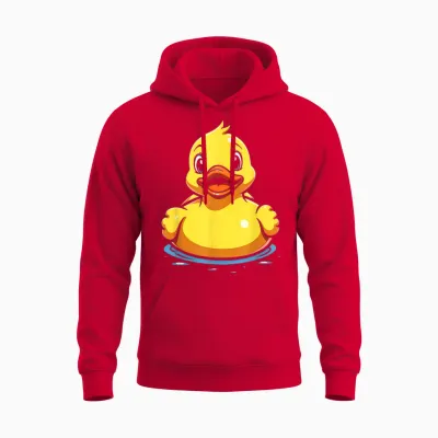 Duck Costume Duck Costume Yellow Duck Cute T-Shirt, Black, S Unisex Hoodie - Red