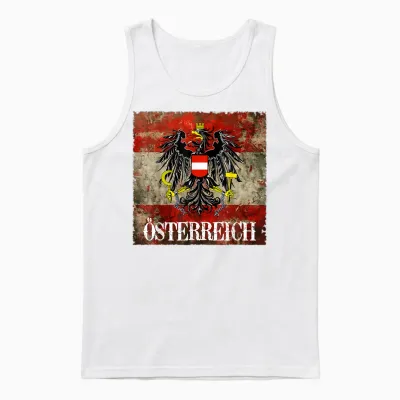 österreich T-Shirt Für Stolze österreicher Adler Austria Unisex Tank Top - White