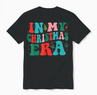 In My Christmas Era Cute Groovy Christmas Holiday Xmas Unisex T-Shirt - Black