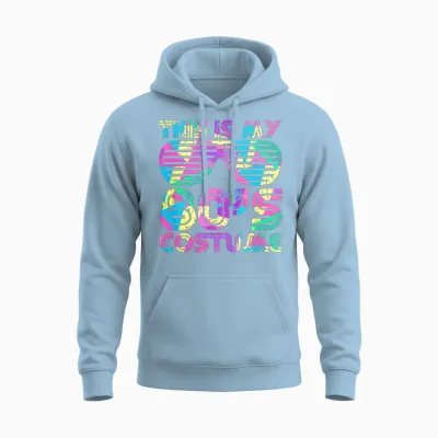 This Is My 80s Costume Groovy Retro Halloween Costume 80s T-Shirt, Black, S Unisex Hoodie - Light Blue